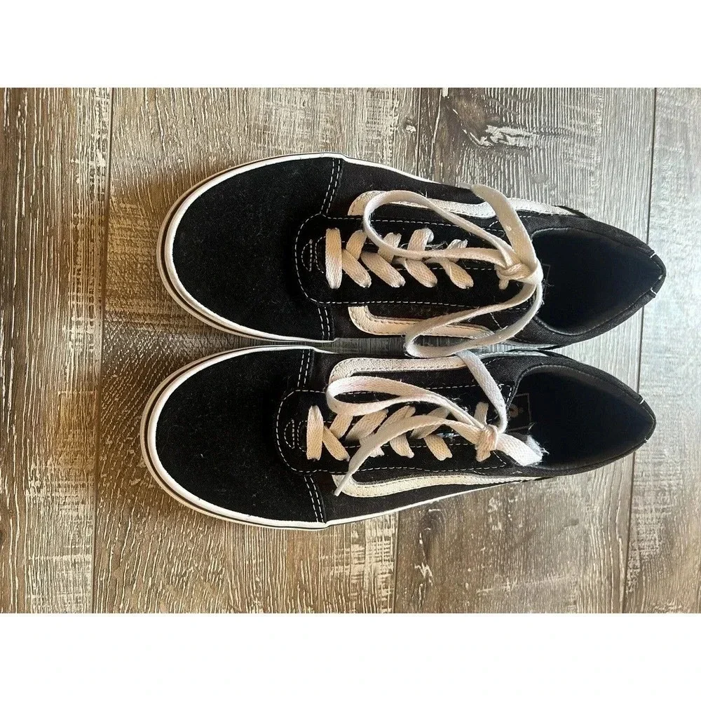Vans Kids Off The Wall Black Classic Canvas & Suede Size 4.5 Youth Sneakers